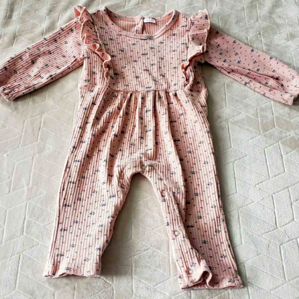 Floral Baby Girl Ride Pink Long Sleeve Romper 18-24 months